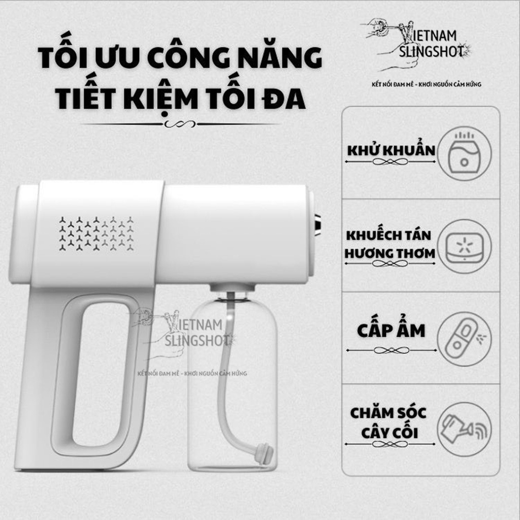 [ CẦN THIẾT ] Máy xịt khuẩn K5 PRO 8 tia, Máy khử khuẩn nano phun cồn diệt khuẩn, tiết kiệm an toàn