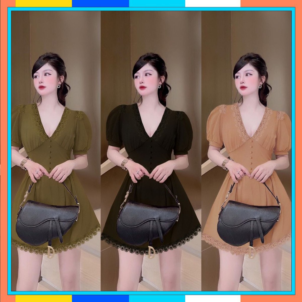 Jumpsuit Ngắn 🌸FREESHIP🌸 Jum short giả váy phối ren có quần rời dây kéo lưng xinh xắn Mã: TJ1121