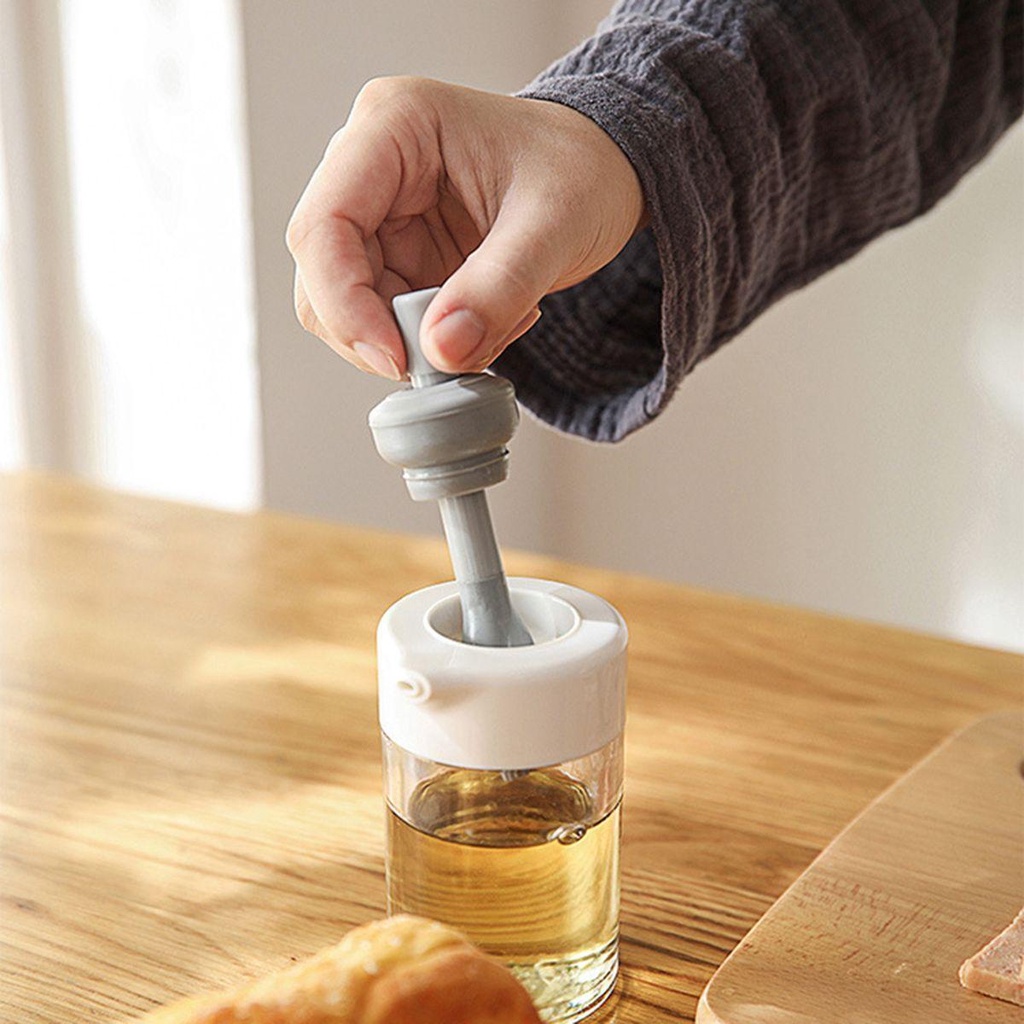 IVORY Bình Đựng Dầu Ăn Kèm Cọ Silicone Tiện Dụng Cho Nhà Bếp