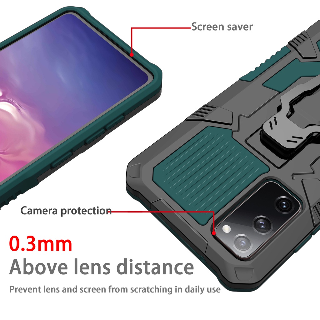 Shockproof Armor Protective Case For Samsung Galaxy S22 Ultra 5G S21 FE S20 Plus M31S Belt Clip Kickstand Back Cover Anti-knock