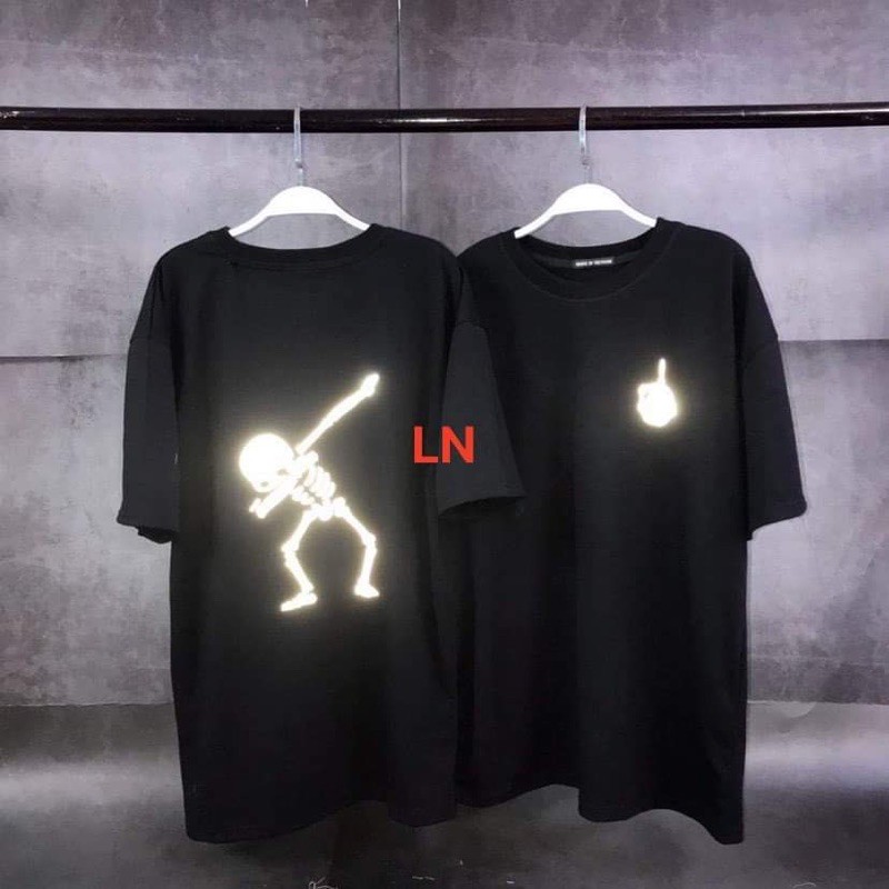 Áo người xương phản quang trắng DA35