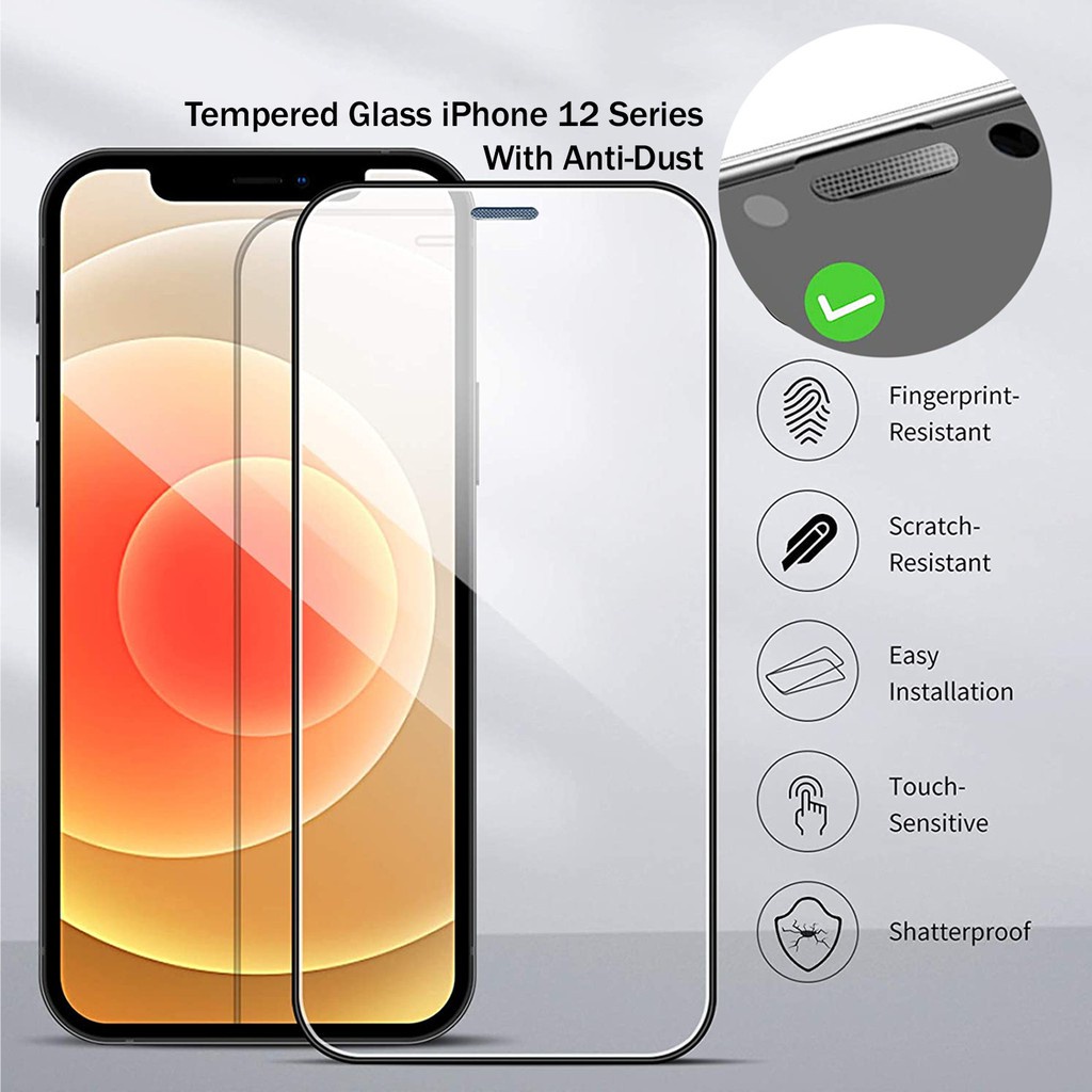 Kính Cường Lực Cho iPhone 12 Pro Max / 12 Pro / 12 Mini 11 Pro Max / 11 Pro / 11 6 / 7 / 8 plus / X / XS / XR / XS Max Toàn Bộ Keo Dán