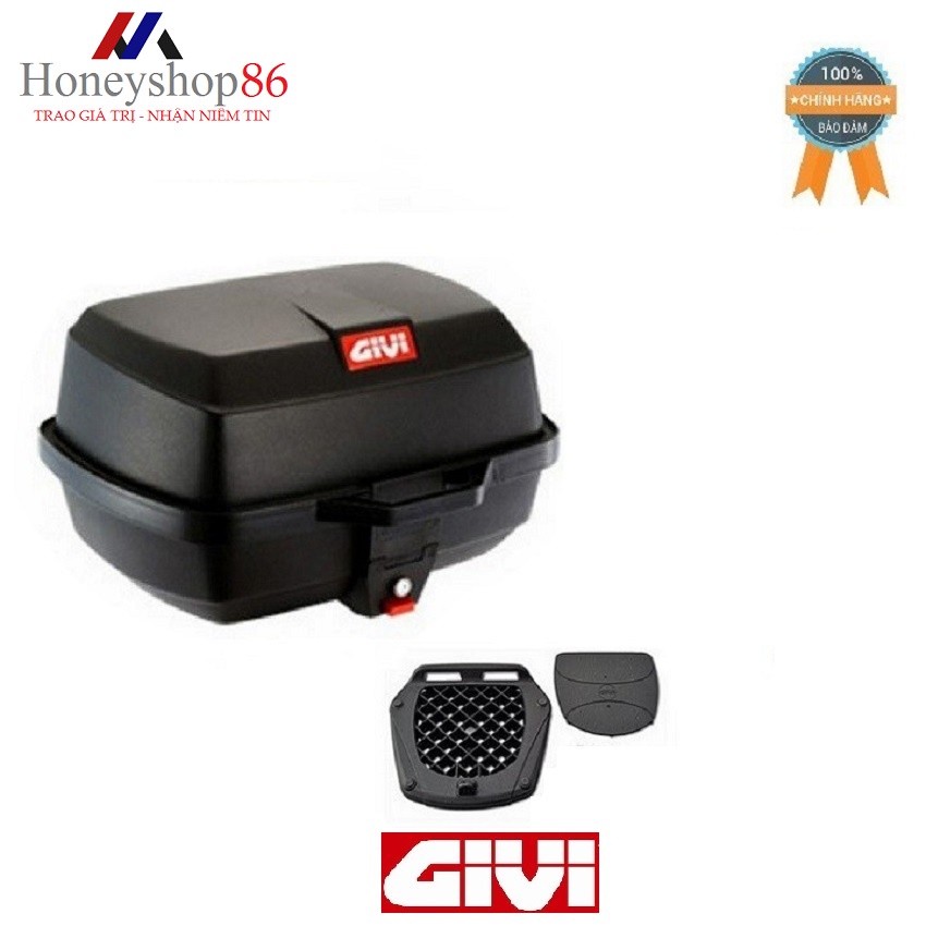 Thùng đựng đồ xe máy Givi E20N 39L Monolock System Technology Tặng kèm đế đệm HONEYSHOP86