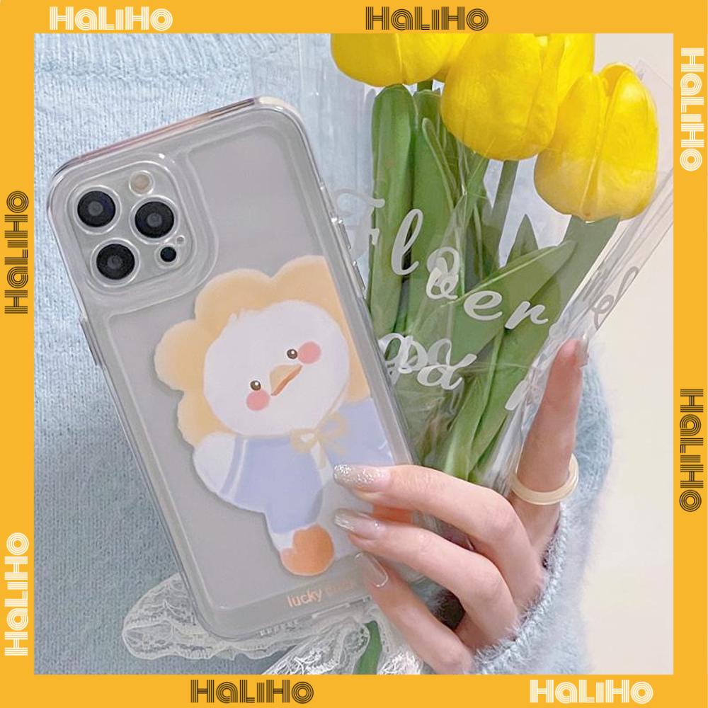 iPhone Case Clear Case Soft Thick TPU Shockproof Super Transparent Protection Camera Plating Button Duck Cartoon Cute For iPhone 13 Pro Max iPhone 12 Pro Max iPhone 11 iPhone 7Plus