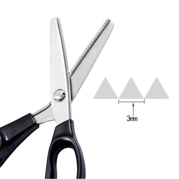 Kéo răng cưa 3 - 18mm, kéo cắt viền hàng cao cấp (bầu tròn và răng nhọn)