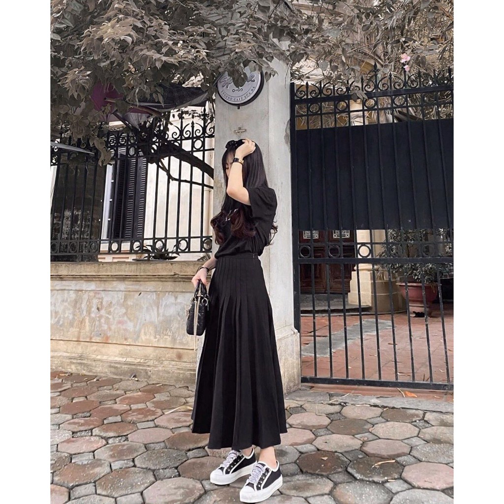 Chân váy Fank Skirt - Chân váy xếp ly dáng xòe cạp cao hàng thiết kế | BigBuy360 - bigbuy360.vn