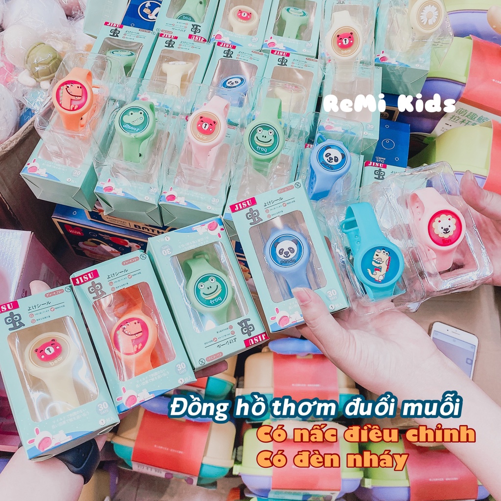 Đồng Hồ Tinh Dầu Thực Vật Đuổi Muỗi Có Đèn Phát Sáng Cho Bé