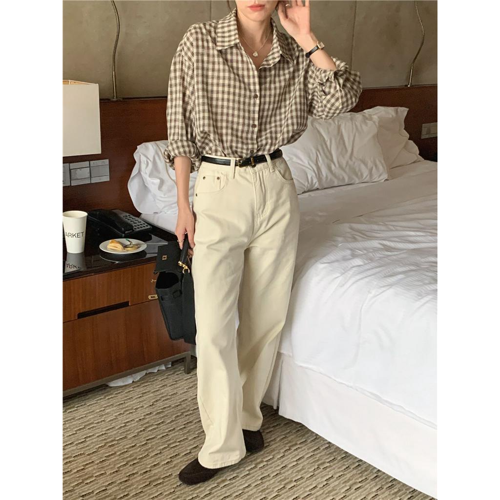 Áo Sơ Mi Kẻ Sọc Dài Tay Dáng Rộng Dễ Phối Đồ 61141