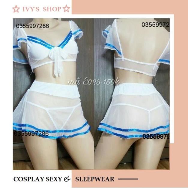 Bộ đồ ngủ cosplay sexy đồng phục nữ, váy ngủ nữ sinh, gồm áo + đầm ngủ cosplay thủy thủ xuyên thấu mã TT003 | BigBuy360 - bigbuy360.vn