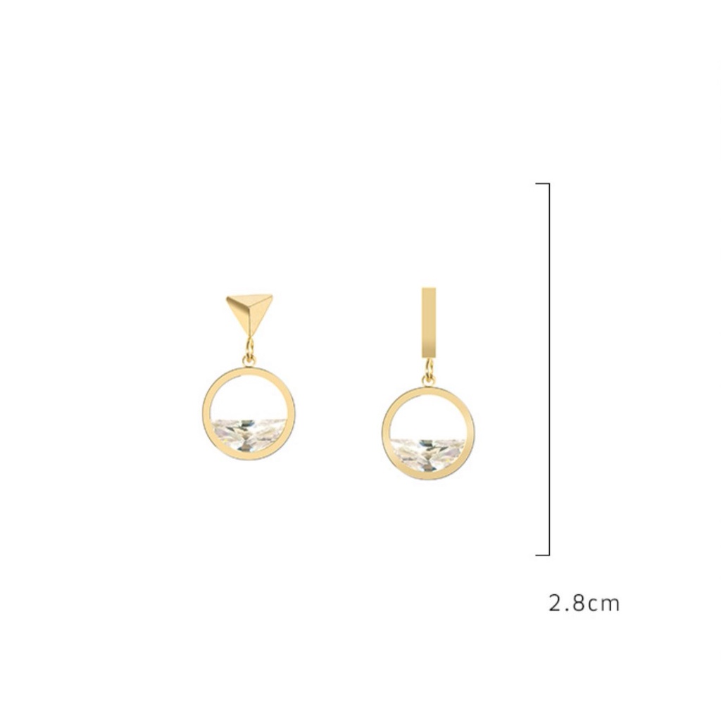 Bông tai đính đá zircon phong cách thời trang hàn quốc