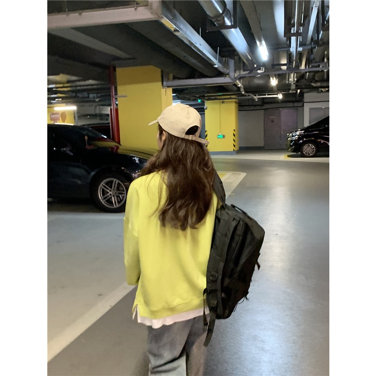 Áo Nỉ Nữ Dài Tay Cổ Tròn Màu Trơn Thời Trang Mới