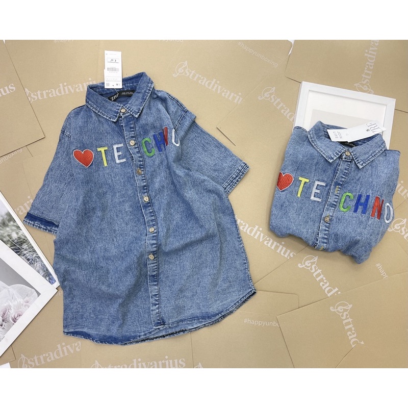 BÁN SỈ ÁO SƠ MI BÒ THÊU TIM CHỮ CHO NỮ | BigBuy360 - bigbuy360.vn