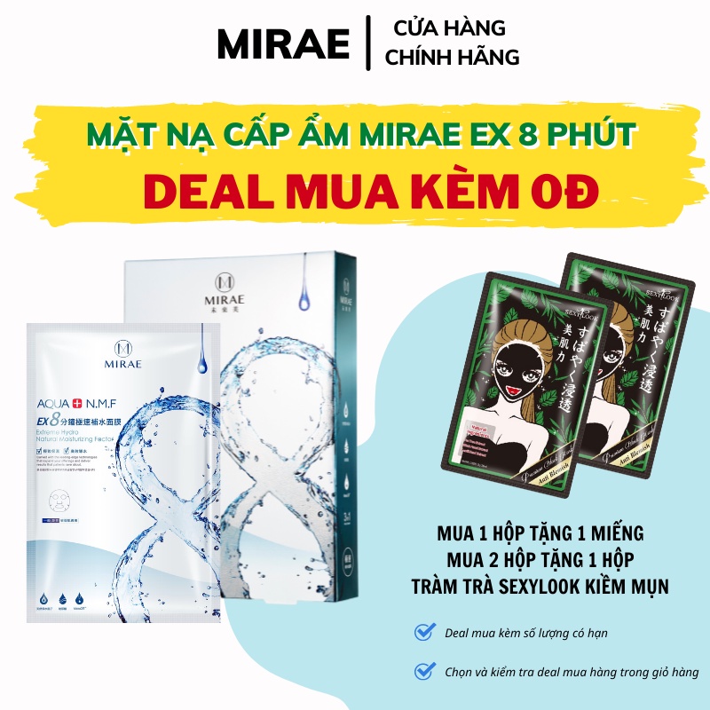 Mặt nạ cấp ẩm cấp tốc Mirae EX 8 phút cải thiện da khô mang lại làn da căng mịn 20g/miếng