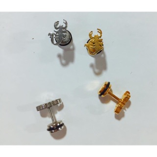 KHUYÊN TAI CHỐT XOÁY HÌNH CON BỌ CẠP/ THÉP Y TẾ KHÔNG HAN GỈ (ảnh thật)