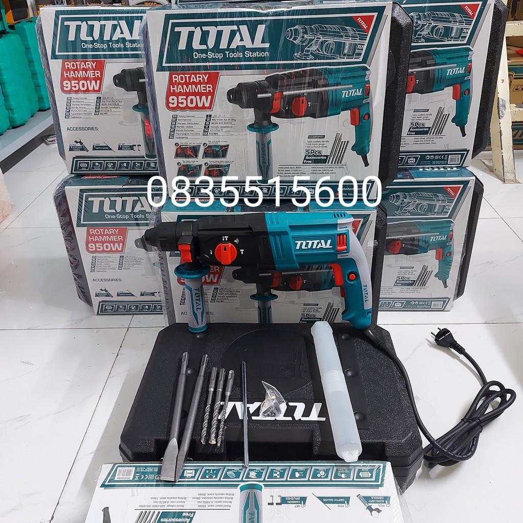 MÁY KHOAN BÊ TÔNG 950W TOTAL TH309288  MÁY KHOAN BA CHỨC NĂNG TOTAL  KHOAN CÔNG TRÌNH