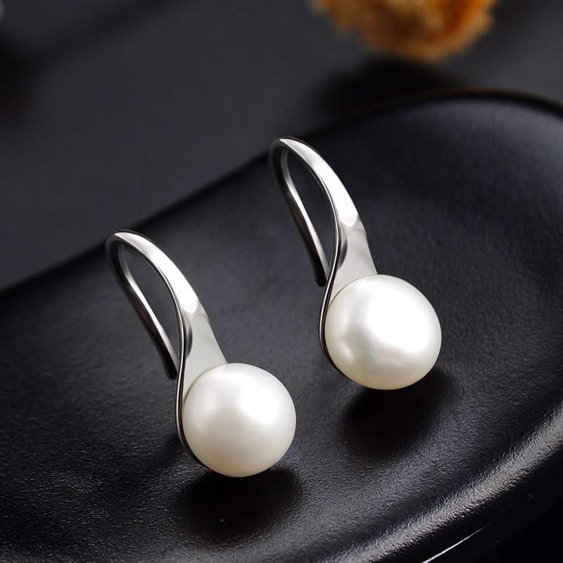 BÔNG TAI NỮ NỤ NGẮN HÌNH CẦU TRÒN HẠT CHÂU TRẮNG SANG TRỌNG