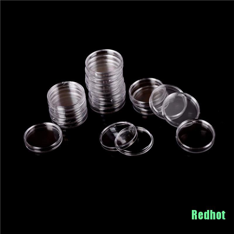 Bộ 100 Hộp Tròn Trong Suốt Đựng Tiền Xu Tiện Dụng