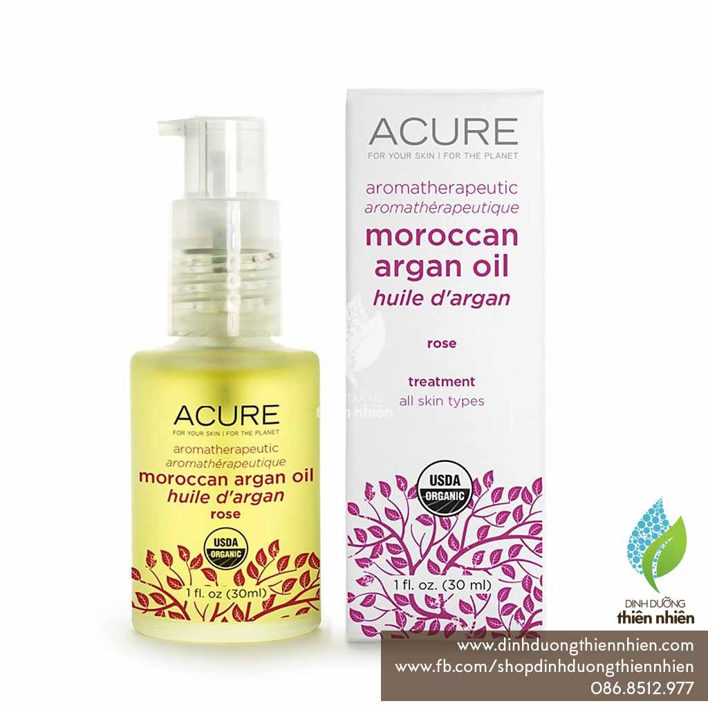 Dầu Argan Hữu Cơ Acure Organics, Kết Hợp Tinh Dầu Hoa Hồng, 30ml