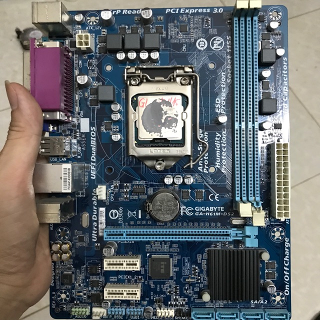 Main Gigabyte H61M-DS2 Zin Đủ Chặn mới 99%