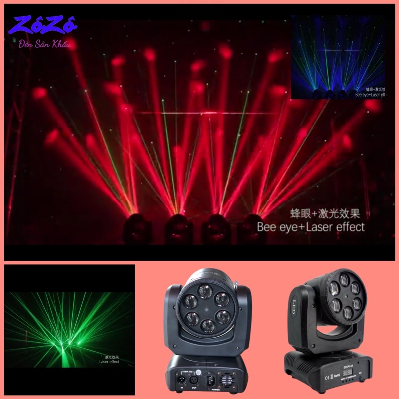 Đèn Moving 6 Mắt Laser Mới,Đèn Sân Khấu,Phòng Bay