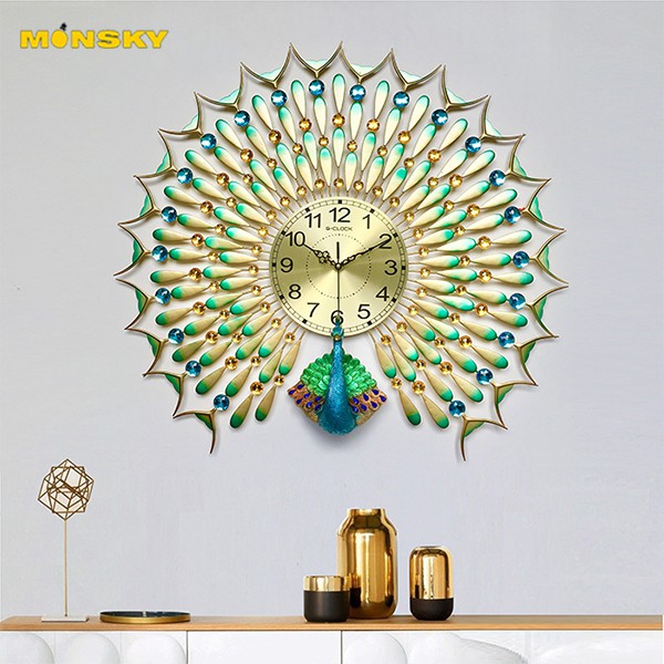 Đồng hồ treo tường MONSKY GCLOCK loại 68X75(cm) cao cấp làm từ kim loại sơn tĩnh điện chạy máy kim trôi chuẩn (2025-D12)