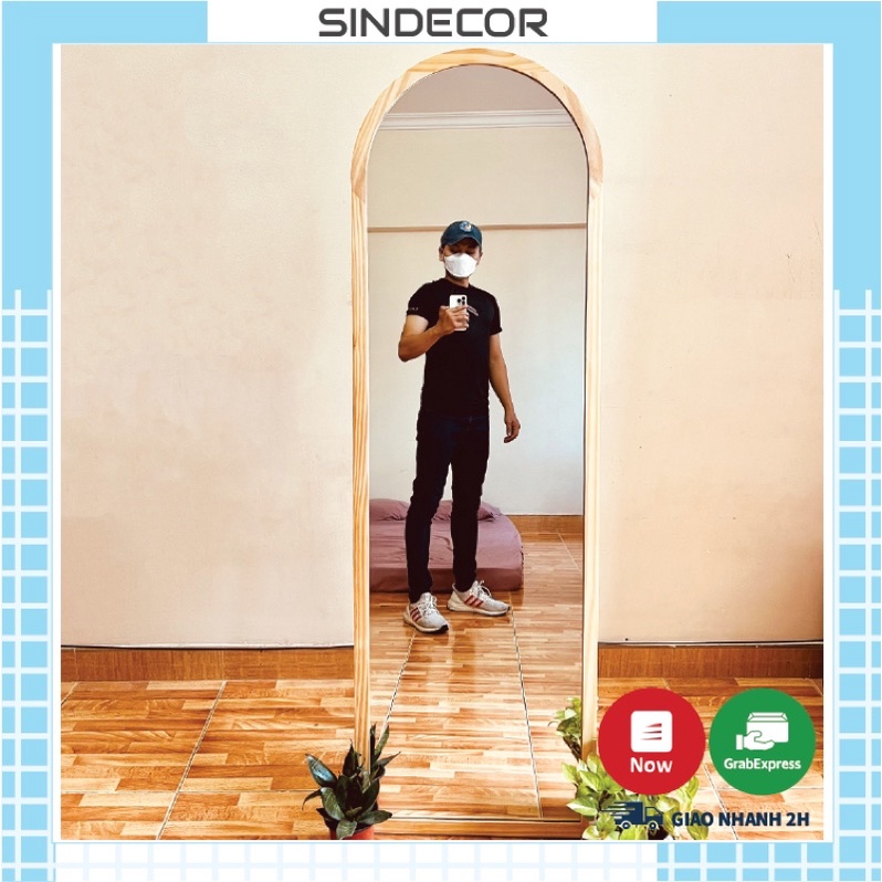 [Freeship nội thành] Gương soi toàn thân - Gương vòm 50x1m6 gỗ cao cấp - sindecor
