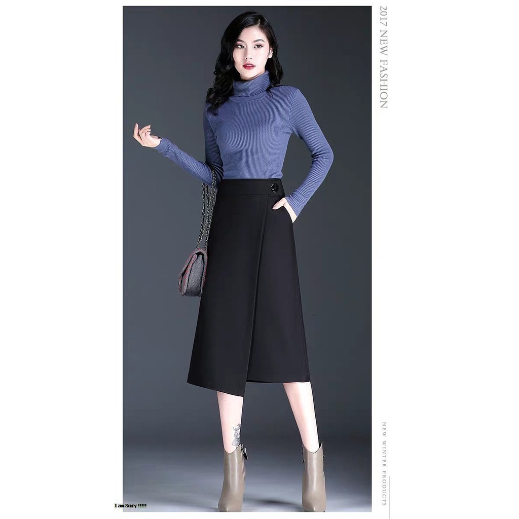 Chân váy Chữ A phối tà phong cách hàn quốc PR tại xưởng chất tuyết mưa cao cấp