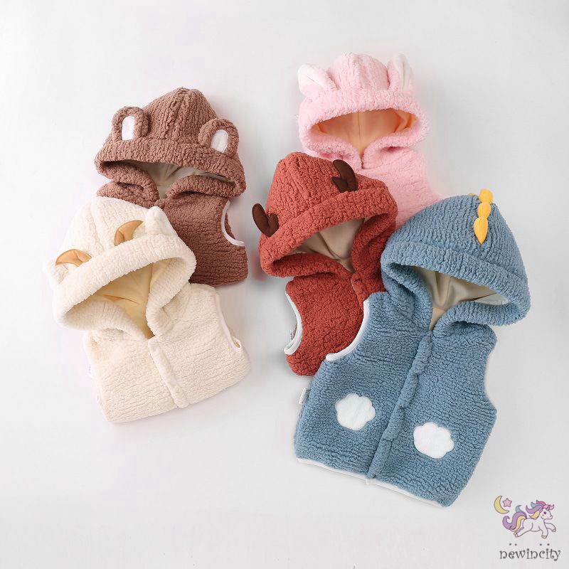 Áo Khoác Lông Cừu Phối Nhung Giữ Ấm Phong Cách Hàn Quốc Xinh Xắn Cho Bé Gái