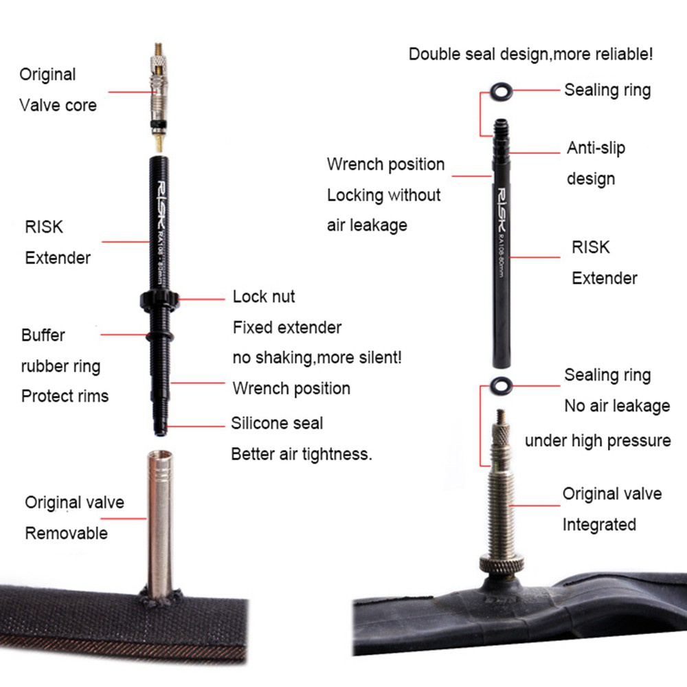 Đai Ốc Bằng Nhôm Tích Hợp Với Lõi Van Xe Đạp Chất Lượng Cao 45mm 80mm