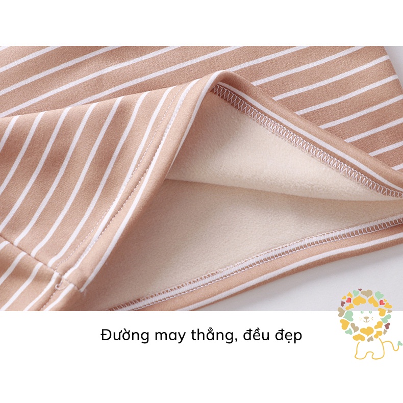Áo giữ nhiệt cho bé trai cổ 3 phân áo nỉ lót lông cừu áo dài tay trẻ em siêu ấm mềm mại