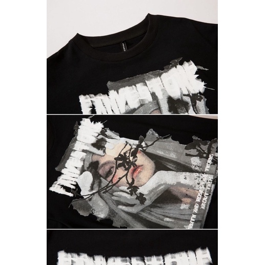 Áo thun tay lỡ, áo phông mùa hè tay lỡ phong cách basic