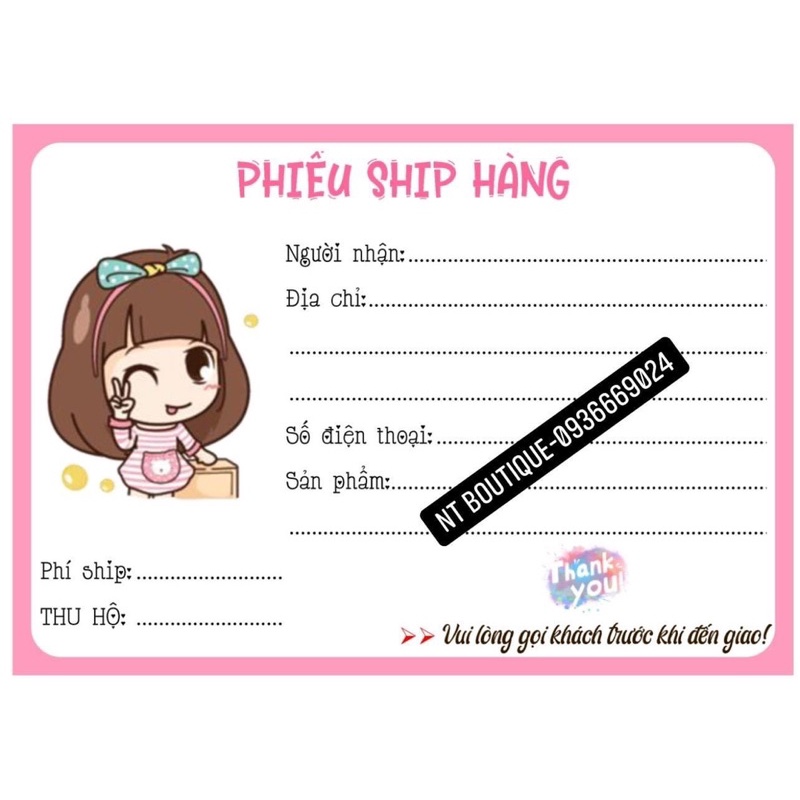 PHIẾU SHIP - GỬI HÀNG ( decal chỉ cần ghi thông tin lột ra và dán )