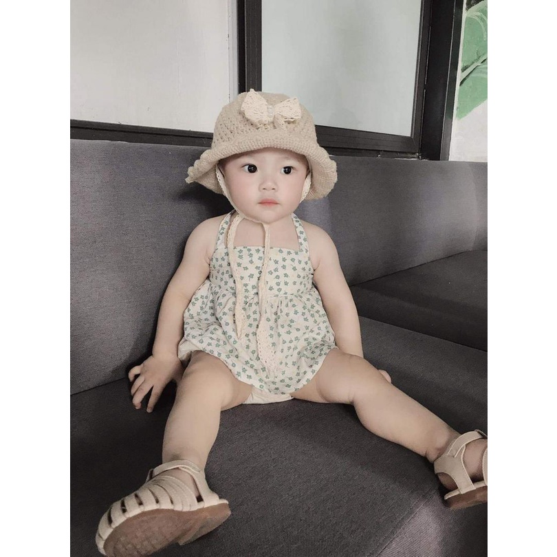 Mũ cho bé gái 0-6 tuổi mũ bé gái rộng vành chất liệu cotton handmade cực kỳ xinh xắn