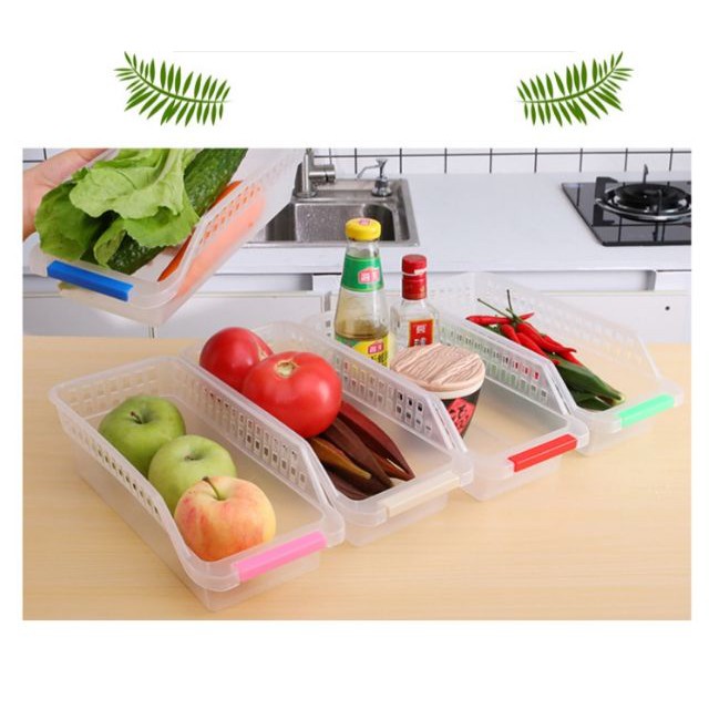 Khay K1 nhựa đựng thực phẩm tủ lạnh, đựng mỹ phẩm nhà tắm, đồ uống hình chữ nhật trong suốt