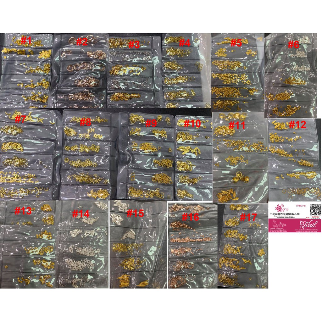 Phụ Kiện Charm Trang Trí Móng Nghệ Thuật Nhiều Hình Dáng - Lẻ 1 Túi