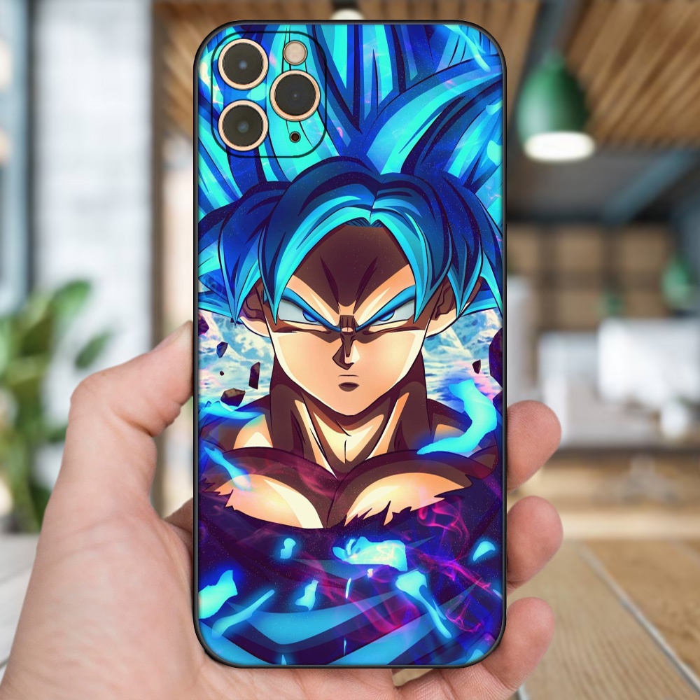 Ốp lưng iPhone 11 Pro Max dẻo đen cạnh vuông in hình Goku Dragon Ball