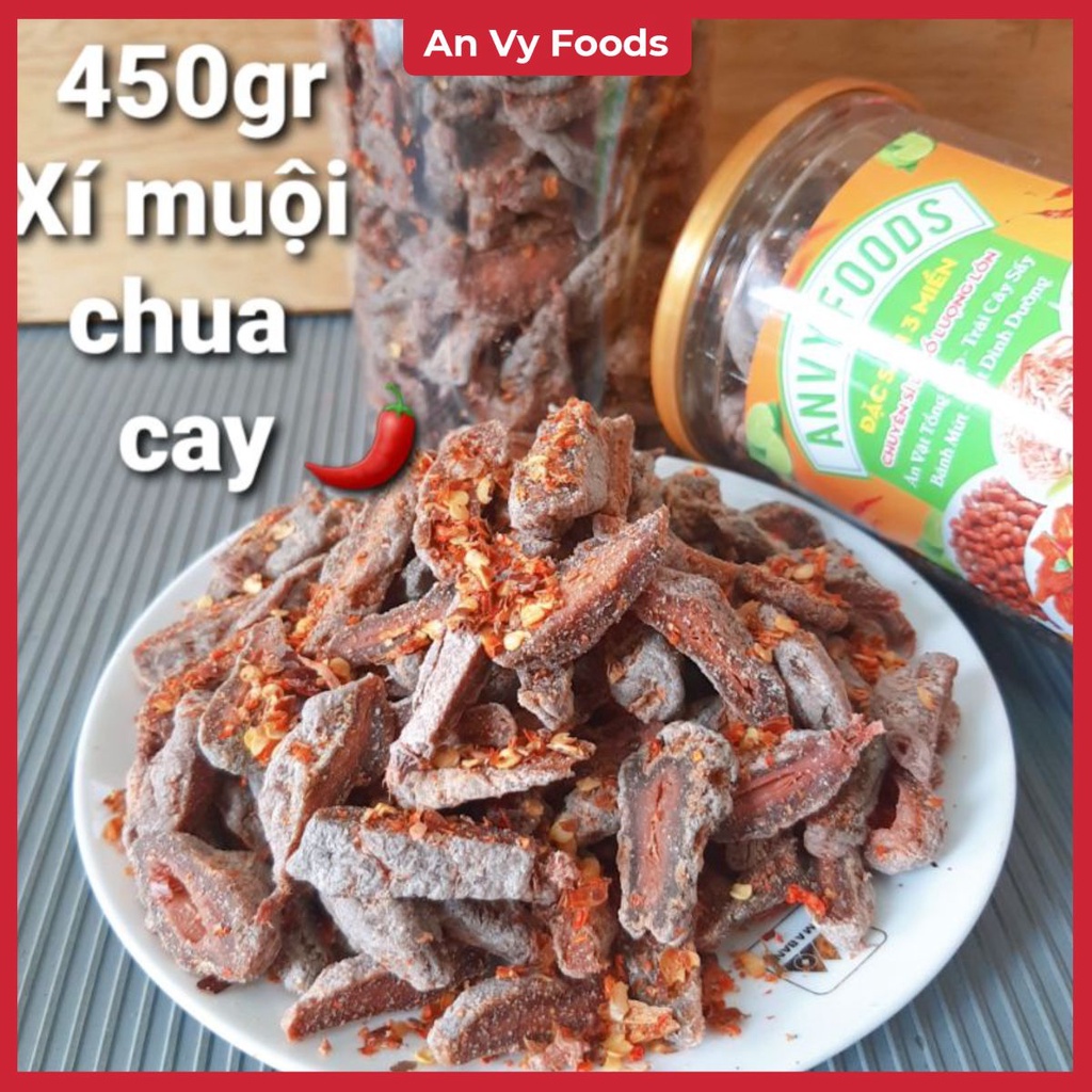 450gr Xí Muội Thịt Chua Cay  Ô Mai không hạt lắc ớt  FREESHIP ĐƠN TỪ 50K