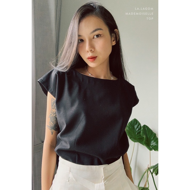 Áo Linen - cổ thuyền-Basic- Vải Linen