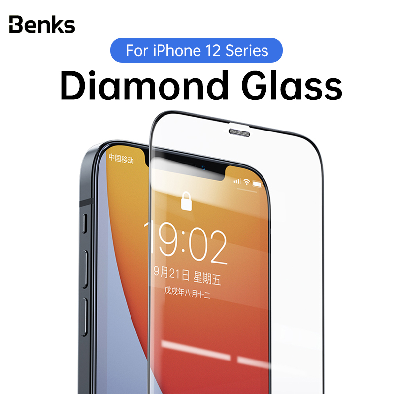 Benks Kính Cường Lực Bảo Vệ Màn Hình Cho Iphone 12 Mini 13 Pro Max HD Anti-Blue Litght Full Coverage Tempered Glass