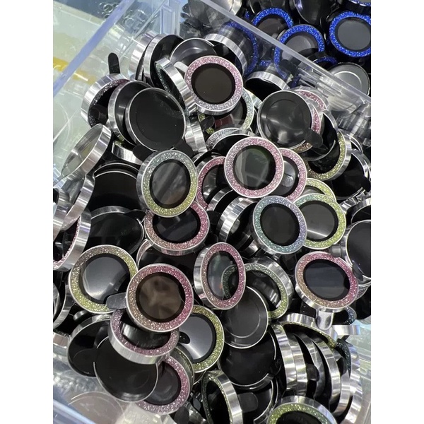 Bộ miếng dán Camera Kim Tuyến iPhone 14 13 Pro Max đến 12 và 11 [BONHU-3MAT] - Mắt Camera Diamond Kim Tuyến