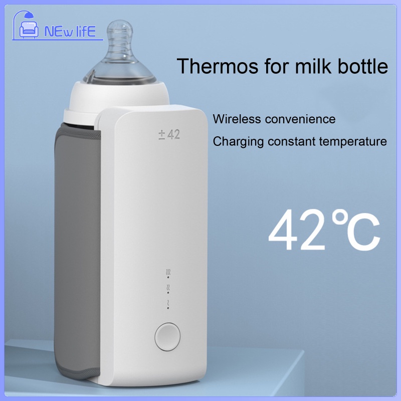 Máy làm ấm bình sữa trẻ em du lịch 5200mAh chạy bằng pin không dây điều khiển nhiệt độ thông minh cho xe hơi