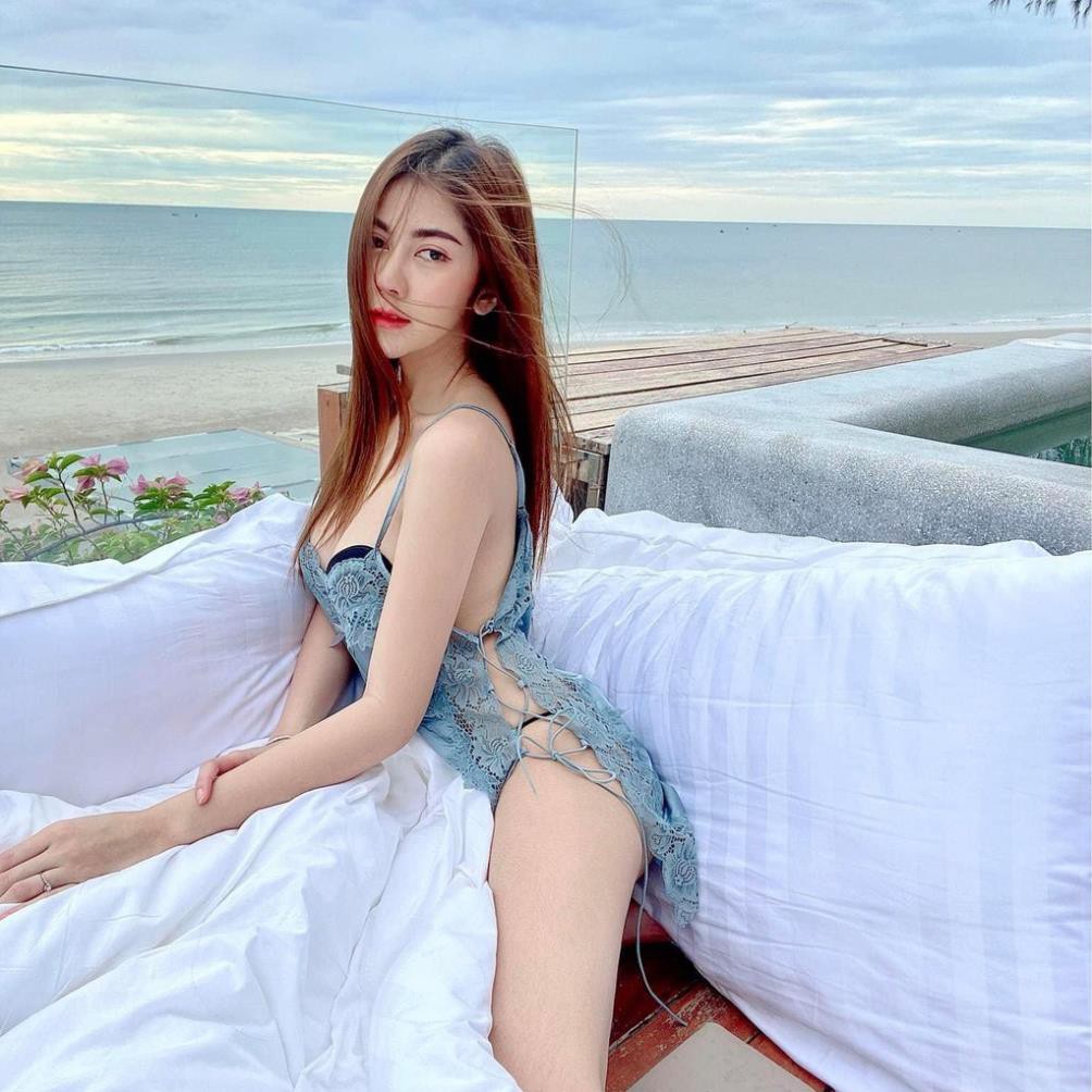 Váy ngủ sexy đan dây hông đầm ngủ lụa phối ren gợi cảm với màu hồng san hô sang trọng | BigBuy360 - bigbuy360.vn