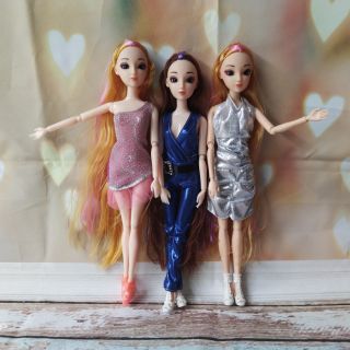 Búp bê khớp 30cm mắt ngọc và tóc dài