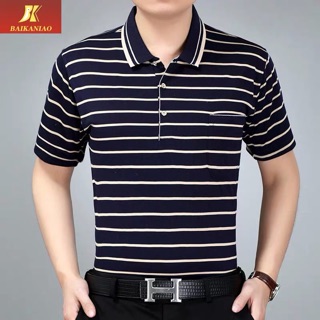 Áo phông kẻ cổ bẻ