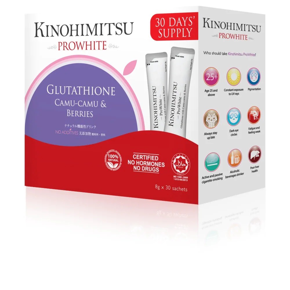 Kinohimitsu Giúp Trắng Da Và Gan Khoẻ Mạnh Prowhite Hộp 30 gói (8g/ gói)