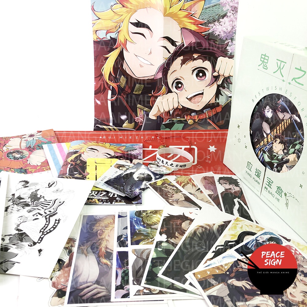 ( Viền tròn ) Hộp quà tặng KIMETSU NO YAIBA THANH GƯƠM DIỆT QUỶ anime game chibi dễ thương