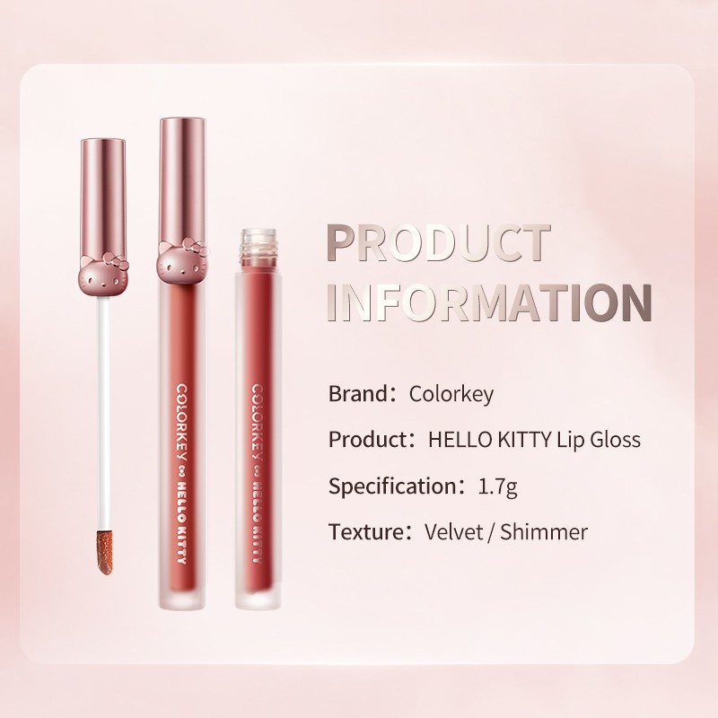 Son bóng Hello Kitty Son môi Colorkey lên màu chuẩn đẹp 1.7g