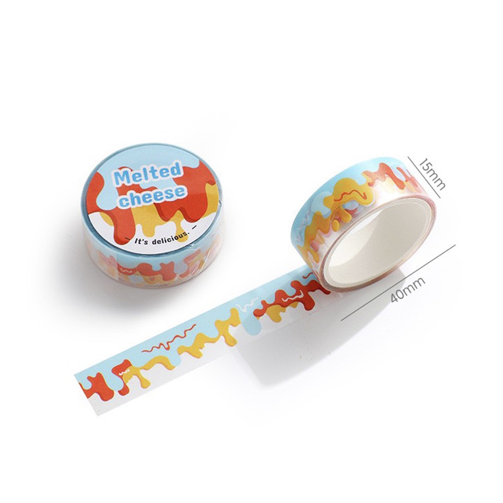 Washi Tape Băng Dính Họa Tiết Phô Mai Tan Chảy