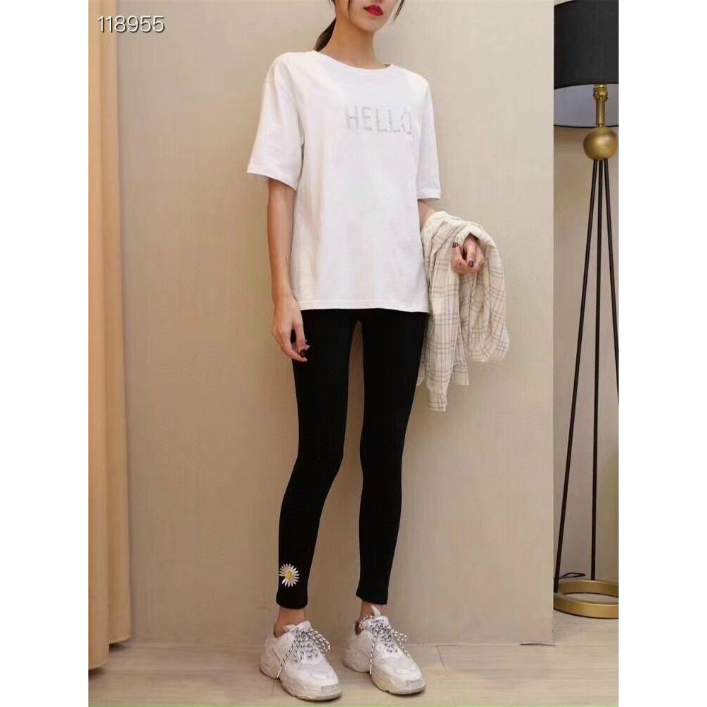 Quần Leggings cotton in hoa cúc xinh sắn mã LM QT007