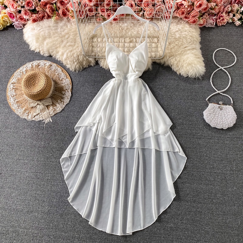 🌸Hàng Order🌸 Váy Đầm 2 Dây Công Chúa Xẻ Tà  Voan Đuôi Cá Tiệc Cưới Thanh Lịch Sexy🌸Hàng Quảng Châu